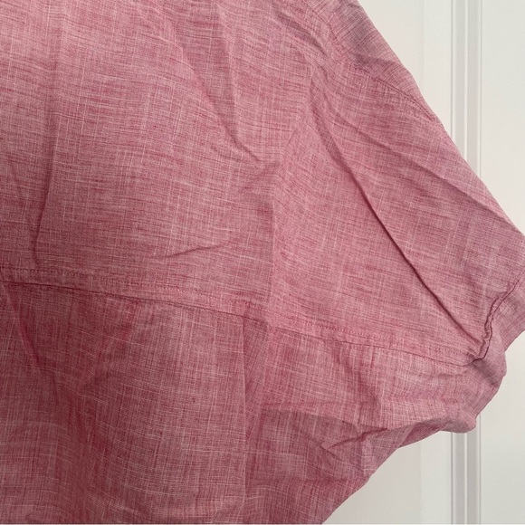 Madewell Red Short Sleeve Button-up Front Knot Shirt In Large - Picture 10 of 12